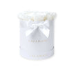 Preserved rose round box side view – real flowers no maintenance | Lagabiani